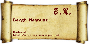 Bergh Magnusz névjegykártya